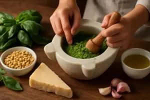 Come ottenere un vero pesto genovese cremoso? L’attrezzo tradizionale che fa la magia