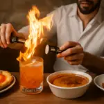 La fiammeggiatura: il gesto scenografico che esalta cocktail e piatti italiani dolci e salati
